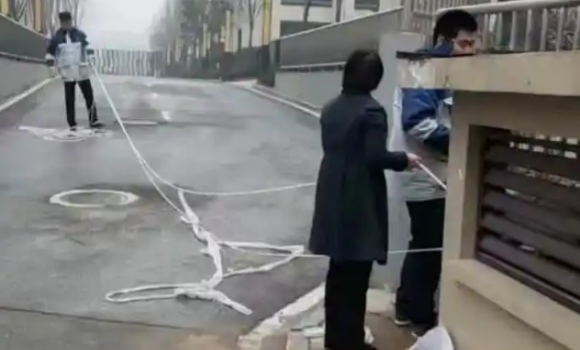 流浪猫被困小区通风竖井，物业和业主合力成功营救