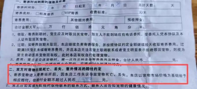 爱犬寄养两天却丢了，寄养店：承认有责愿赔偿