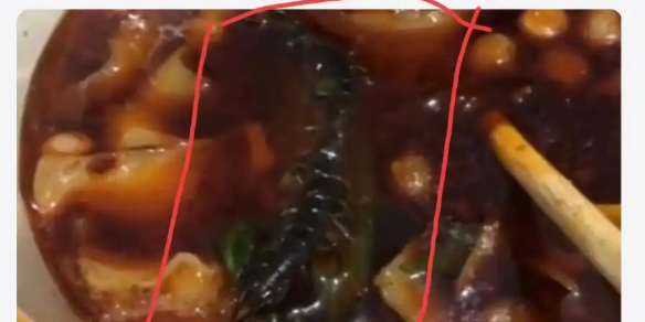 湖南岳阳：外卖惊现蜈蚣，商家与消费者各执一词