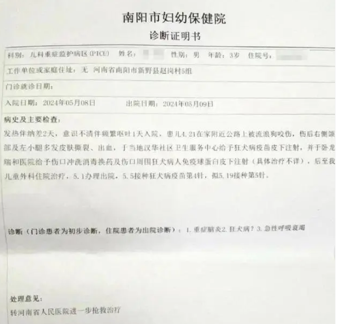 3岁男童被“哈士奇”咬伤18天后离世