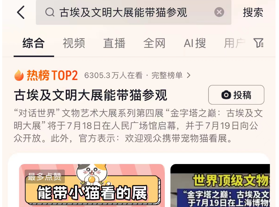 难以置信，古埃及文明大展能带猫参观！